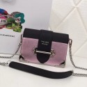 Fashion Prada Cahier calf leather bag 1BH018 pink JH05394FA65