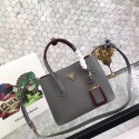 Fashion prada small saffiano lux tote original leather bag bn2754 gray&burgundy JH05629fa20