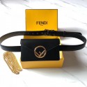 Fendi BELT BAG leather belt bag 8BM005 black JH08657Bz34