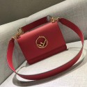 Fendi Calfskin Leather Flap Shoulder Bag 6695 red JH08736eO46
