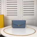 Fendi WALLET ON CHAIN WITH POUCHES leather mini-bag F0005 light blue JH08524dC47
