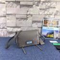 First-class Quality Prada Etiquette Messenger Bag Calfskin Leather 1BD082 gray JH05703Vu63