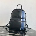 First-class Quality Prada Technical fabric and leather backpack 2VZ066 black&blue JH05091mU66