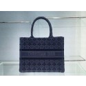 First-class Quality SMALL DIOR BOOK TOTE blue Cannage Embroidered Velvet M1287Z JH06861mU66