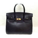 Hermes birkin 30cm lizard leather tote bag H30 black JH01677um78
