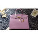 Hermes Birkin 35cm tote bag litchi leather H35 light purple JH01697ui32