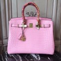 Hermes Birkin Tote Bag Croco Leather BK35 pink JH01468Vo37