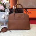 Hermes Bolide Original Togo leather Tote Bag HB31 brown JH01575fm32