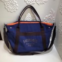 Hermes Canvas Shopping Bag H0734 blue JH01436UI88