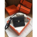 Hermes Clutch Epsom calfskin cross-body bag H0589 black JH01458Zz83