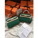 Hermes Kelly 19cm Shoulder Bags Epsom Leather KL19 green JH01172ys25