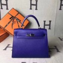 Hermes original epsom leather kelly Tote Bag KL2832 blue JH01549Qa67
