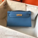 Hermes original epsom leather kelly Tote Bag KL2833 blue JH01529cP55