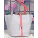Hermes Picotin Lock 22cm Bags Litchi Leather HPL8618 White&Pink JH01354TL77