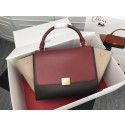 High Quality Fake Celine Trapeze Bag Original Leather 3342 Red black cream JH06160WC64