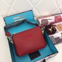 High Quality Fake Prada leather shoulder bag 66136 red JH05291nD19