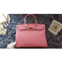 High Quality Hermes Birkin 35cm tote bag litchi leather H35 cherry JH01695My83