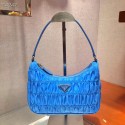 High Quality Imitation Prada Nylon and Saffiano leather mini bag 1NE204 blue JH05065YP94