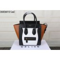 High Quality Knockoff Celine luggage micro boston bag original leather 3308-1 white&black&brown JH06391VD28