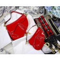 High Quality Knockoff Dior MINI SADDLE BAG IN red patent calfskin M0447 JH06981VD28