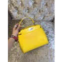Hot 2015 Fendi mini peekaboo bag calfskin leather 30320 yellow JH08788Ho45