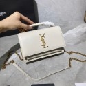 Imitation AAA Yves Saint Laurent Calfskin Leather Shoulder Bag Y533036 White&gold-Tone Metal JH07767Qz50