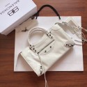 Imitation Balenciaga The City Handbag Calf leather 382569 white JH09412wE81
