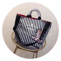 Imitation Best Prada fabric handbag 1BG161 black&white JH05550CD19
