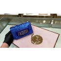 Imitation DIOR WITH CHAIN SMOOTH CALFSKIN EMBROIDERED WITH A MOSAIC OF MIRRORS M900 blue JH07455vW26