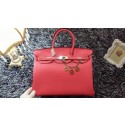 Imitation Hermes Birkin 35cm tote bag litchi leather H35 pink JH01703Rj35