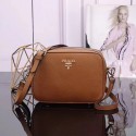 Imitation Prada Calf leather Shoulder Bag 1BH082 Camel JH05603Rj35