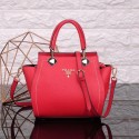 Imitation Prada Calfskin Leather Tote Bag 8016 red JH05698yF79