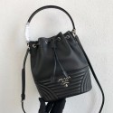 Imitation Prada Original Calfskin Leather Bucket Bag 1BH038 Black JH05190vX95