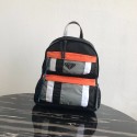 Imitation Prada Printed technical fabric backpack 2VZ025 black&orange JH05095vW26