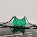 Imitation Prada Re-Edition nylon mini shoulder bag 1TT122 green JH04998HE81