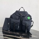 Imitation Prada Re-Nylon backpack 1BZ811 black&green JH05108yF79