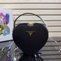 Imitation Prada Saffiano Original Leather Tote Heart Bag 1BH144 Black JH05185pd51
