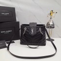Imitation Yves saint Laurent Original loulou Calf leather Shoulder Bag 502717 black JH08196Jf44