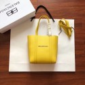 Knockoff Balenciaga Original Leather Mini Shopper Bag 6696 Yellow JH09399nE34