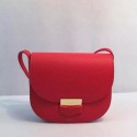 Knockoff Luxury Celine Trotteur Bag Calfskin Leather 8002 Red JH06299Pd89