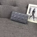 LADY DIOR CLUTCH IN GREY CANNAGE LAMBSKIN S0204 JH07555nK94