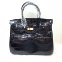 Luxury Hermes Birkin 25CM Tote Bag Croco Leather H8096 Black JH01662hU18