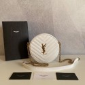 Luxury Imitation SAINT LAURENT leather shoulder bag Y610436 white JH07786Pn88