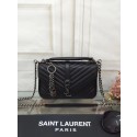 Luxury YSL Flap Bag Calfskin Leather 2508 Black silver buckle JH08320vA83