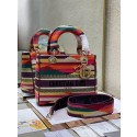 MEDIUM LADY D-LITE BAG Multicolor D-Stripes Embroidery M0565O JH06701iv85