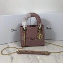 MINI LADY DIOR TOTE BAG IN EMBROIDERED CANVAS C4531 pink JH07099hn36