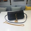 New Yves Saint Laurent Calfskin Leather Shoulder Bag 604276 black JH07778Dx33