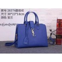 New Yves Saint Laurent Litchi Leather Tote Bag 26574 Blue JH08368Dx33