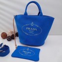 Prada fabric handbag 1BG163 blue JH05574dC47