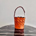 Prada Original Leather Woven Pattern Bucket Bag 1BG049 orange JH04948rt58